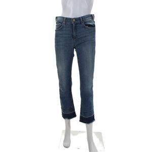 McGuire Womens Blue Medium Wash Mid-Rise Distress Bootcut Jeans Size 27